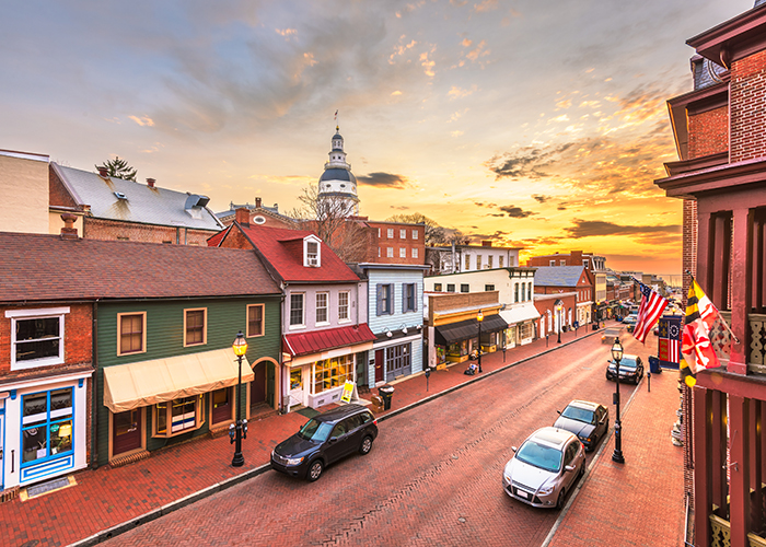 main street in a small American town