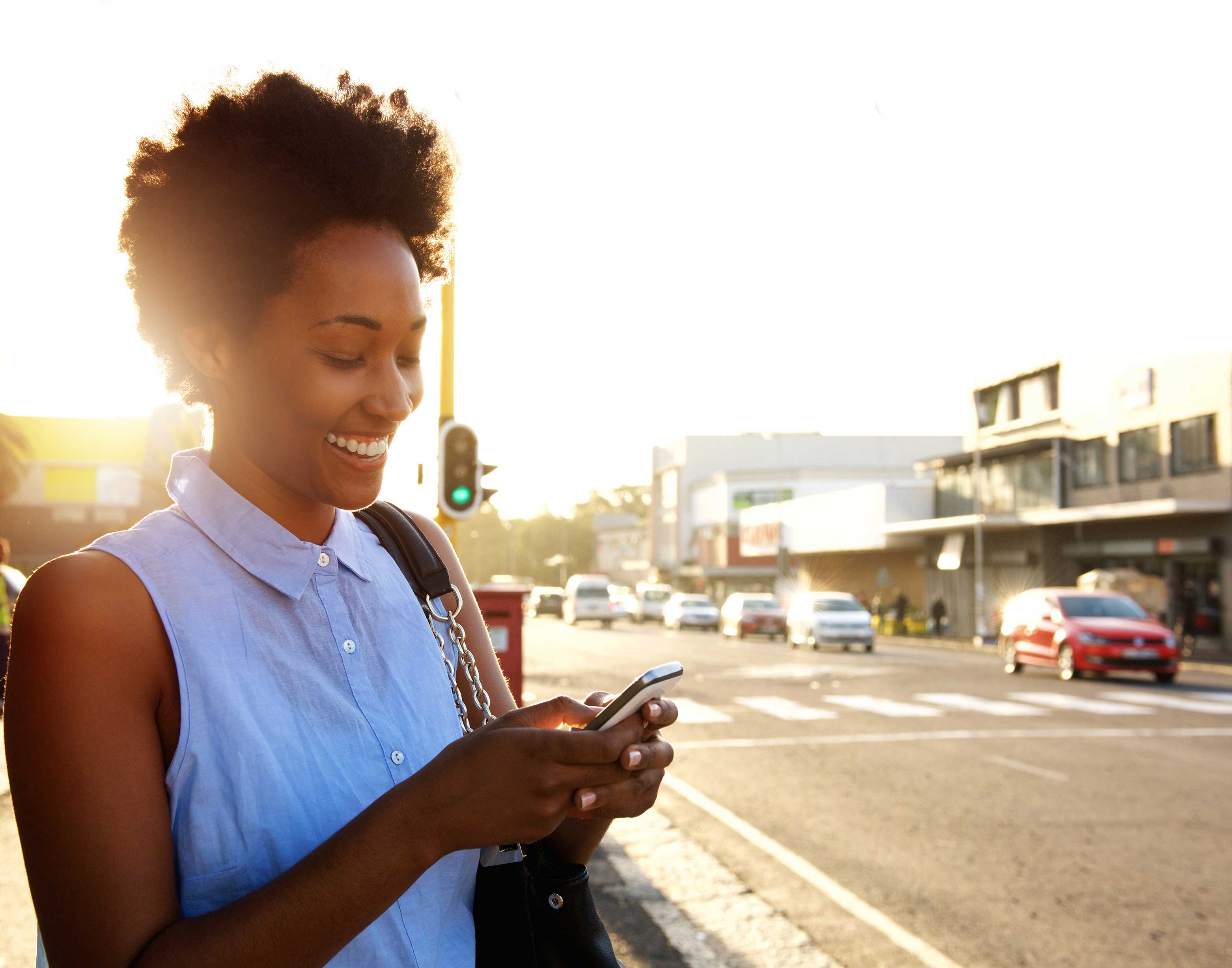 Woman looking at her phone